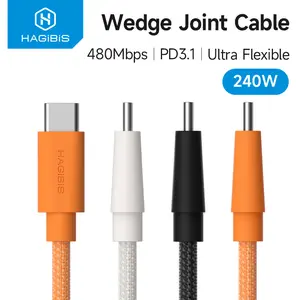 Hagibis USB C to USB C Cable USB Type C Charger Cord 240W PD3.1 Fast Charging Short for iPhone 15/16/17 Pro Laptops Tablet Car