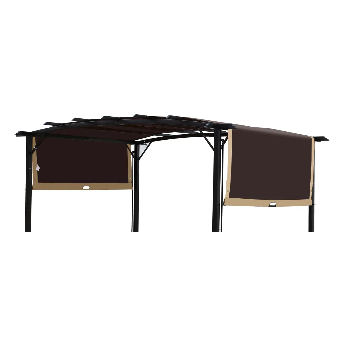 12 x 9 Ft (492 x 218 cm) Retractable Pergola Canopy Replacement Cover, 5.18 lbs UV-Resistant Waterproof Polyester Shade Shield with Adjustable 2-Side Shading, Easy Setup for Outdoor Patio Pergola Frames Gazebos (Assembly Required)