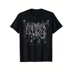 100% Cotton Golf Gift T-Shirt For Men and Women Vintage KISS 1973 Tour Graphic Tee Official Band Merchandise For Rock Fans Soft Retro Shirt With Bold Logo Perfect For Concerts And Casual Wear