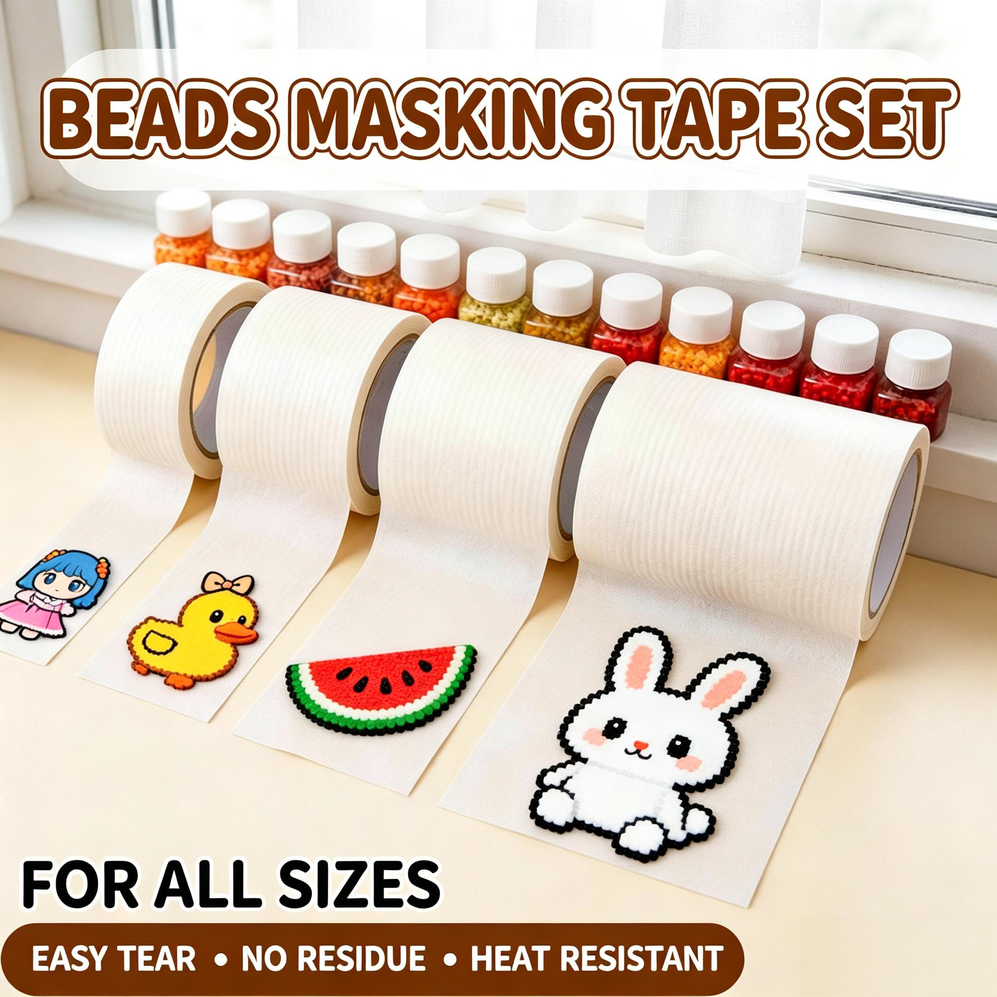 Heat-Resistant Fuse Bead Masking Adhesive Tape Set - Self-Adhesive, No-Residue Craft Tape for Pixel DIY Projects, Self Adhesive Tape