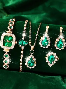 6-piece exquisite women's watch set, fashionable quartz watch, casual watch, women's watch set