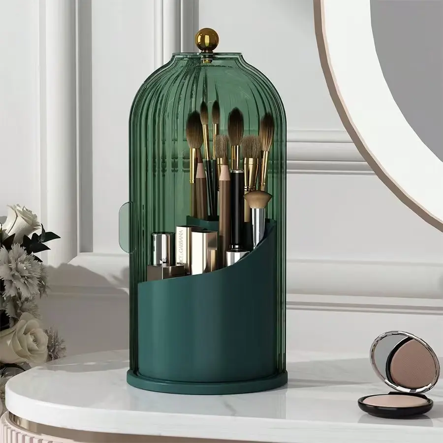 Birdcage rotating makeup box Makeup Tool Organizer dressing table tableware transparent pen holder lipstick eyebrow pencil cosmetic storage makeup storage box Beauty Organizer Beauty Supplies Organizer