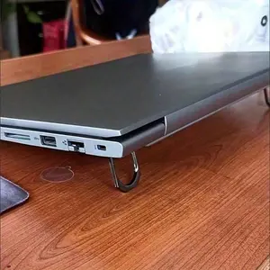 Alloy Mini Foldable Stand Phone Ring Holder 2-Pcs Invisible Laptop Stands, Metal Risers Built For Better Posture And Efficient Cooling, Featuring An Ultra-Portable Foldable Design – Your Secret To A Comfortable, Ergonomic Workspace Spring Gift