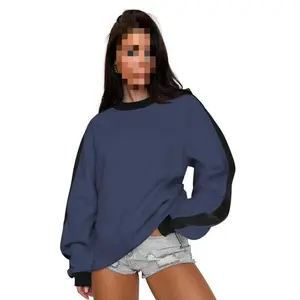 ��Color-Block Crewneck Sweatshirt��Minimalist yet trendy. The relaxed cut offers all-day ease - effortlessly layers under jackets or stands alone for casual vibes.