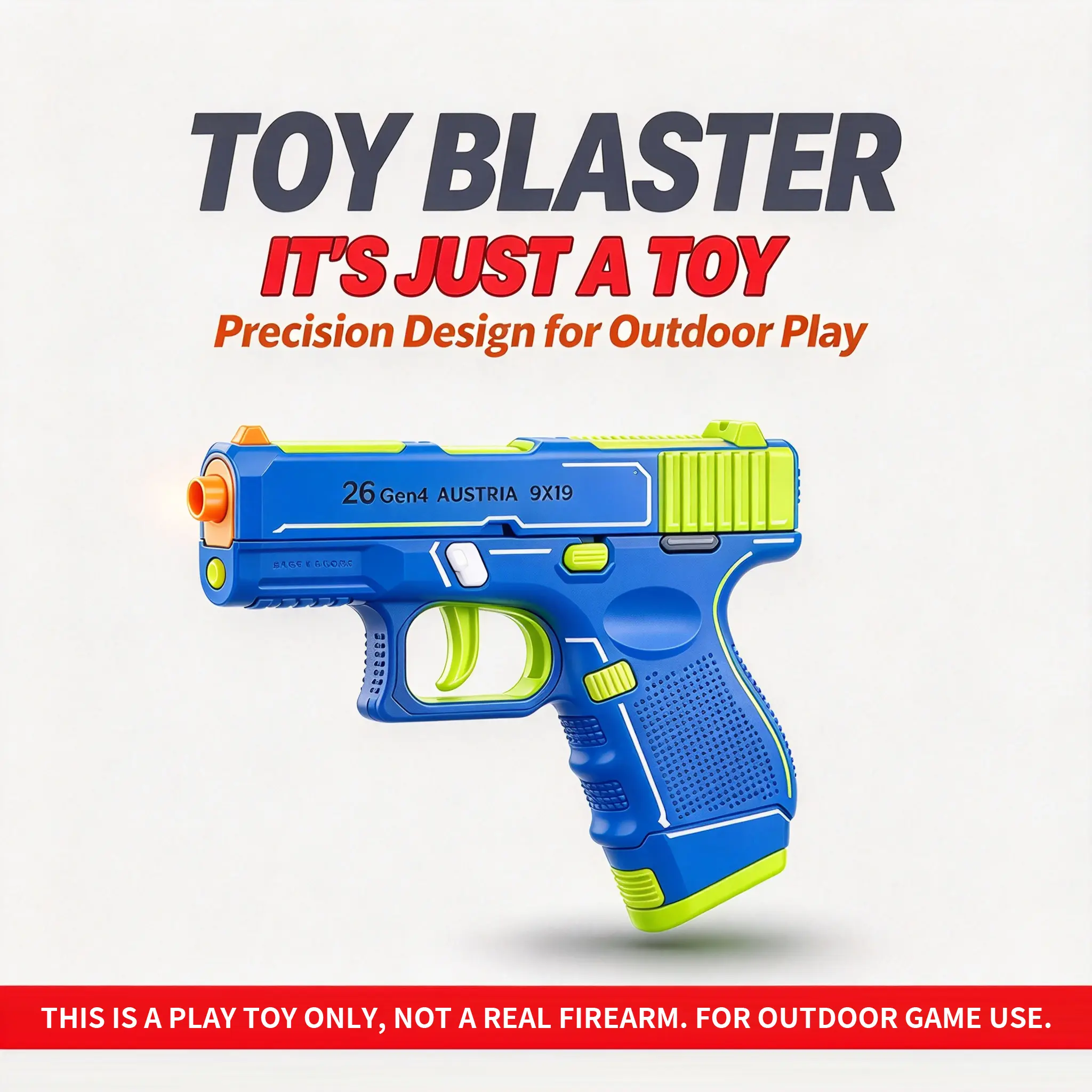 Toy Blaster Outdoor Play Toy, Soft Foam Dart Toy for Backyard Shooting Game, Kids Family Entertainment Gift