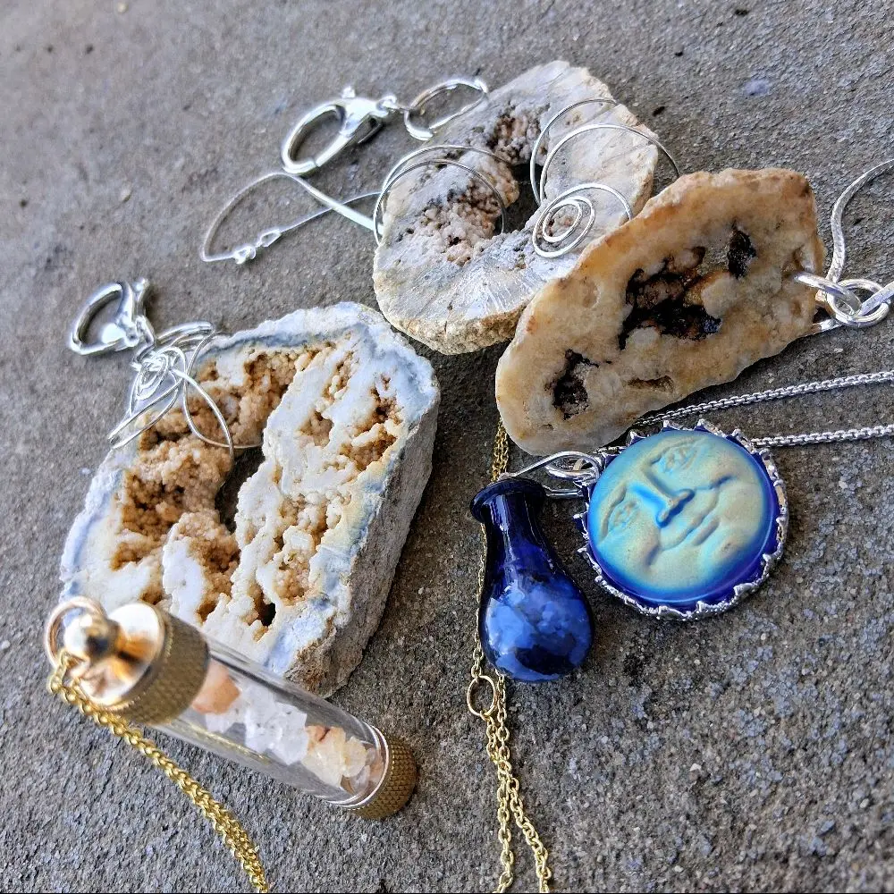 KentuckyCrystals Blue Moon Bottle Necklace