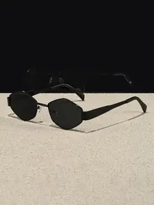 Vintage Irregular Diamond Shaped Decorative Glasses with Textured Metal Frame, Retro Stylish Accessories for Daily Wear & Occasions, Perfect for Graduations, Beach, Driving & Music Festivals