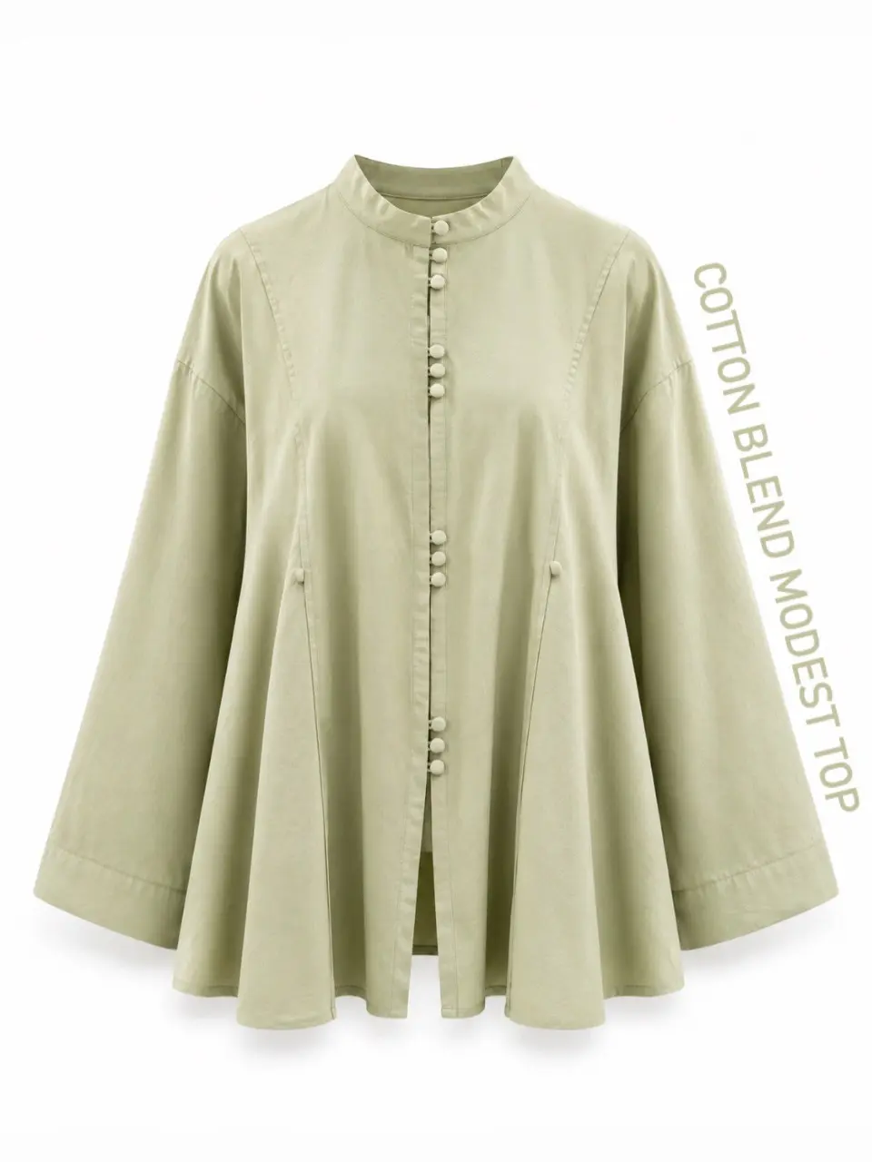 European Cotton Oversized Modest Top | French Style Loose Fit Blouse | Breathable Summer Modest Shirt | Muslim Friendly Tunic | 42% Cotton 50% Viscose 8% Polyamide