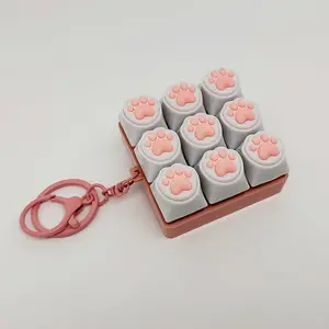 Birthday Valentine's Day Gift, Collectible Creative Relax Toy Keychain with Soft Cat Paw Button for Parties and Gatherings, Best for Christmas