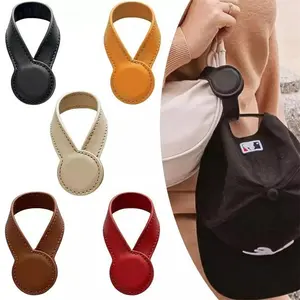5Pcs Leather Magnetic Hat Clips, Strong Round Magnetic Holders for Travel & Outdoor Activities