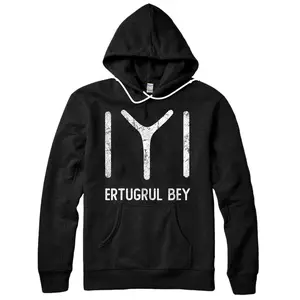 Vintage Kayi Tribe Symbol IYI ERTUGRUL BEY Distressed Pullover Hoodie