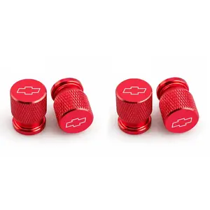 4pcs/set Tire Valve Caps, Premium Metal Caps with Rubber Seals, Fit for Chevrolet Silverado, Impala, Malibu, Equinox, Cruze, Camaro, Blazer, Aveo