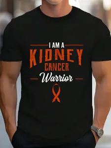 100% Cotton Kidney Cancer Awareness Supporter Wilms Tumor RCC TCC Gift T-Shirt Women's Men's Graphic Tee Crew Neck summer vacation Tops