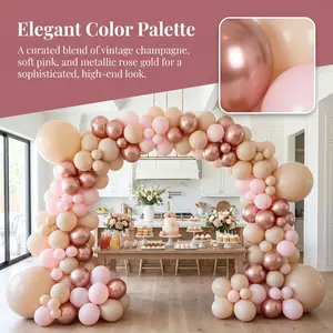 128 Pieces Bohemian Blush Nude Balloon Garland Complete Kit for Neutral Baby Shower Farm Party Decor