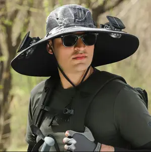 2025 New Solar Fan Outdoor Fishing Hat-ASolar Sun Protection Sun Hat with FanSolar Fan Hat Dual Power Supply FanOutdoor Fan