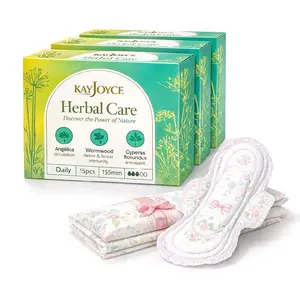 3 KayJoyce Herbal Care Natural Daily Intimate Care 15 Pads 155mm with Angelica Wormwood & Cyperus Rotundus for Comfort & Freshness
