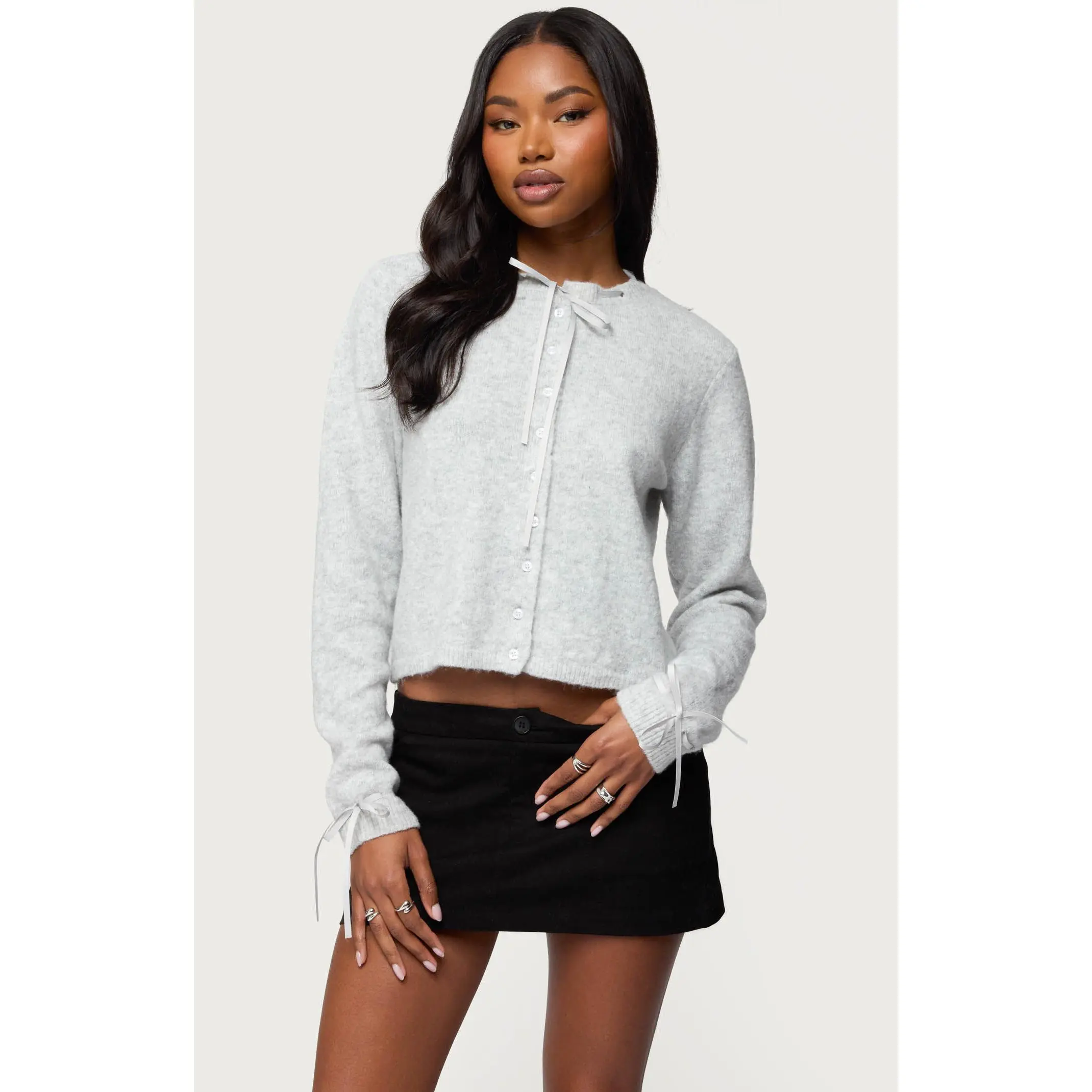Edikted Women's Vickie Ribbon Knit Cardigan