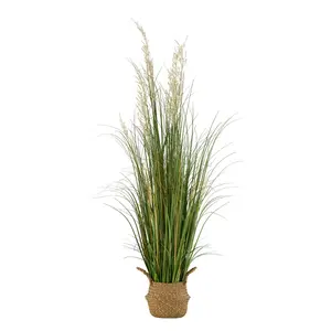VEVOR Artificial Grass Plant, 47 inch Reed Flower Grass in Pot, Premium PVC Faux Fake Greenery Shrubs Plant for Indoor Outdoor House Home Garden Office Room Decor, Housewarming, 1 Pack Green