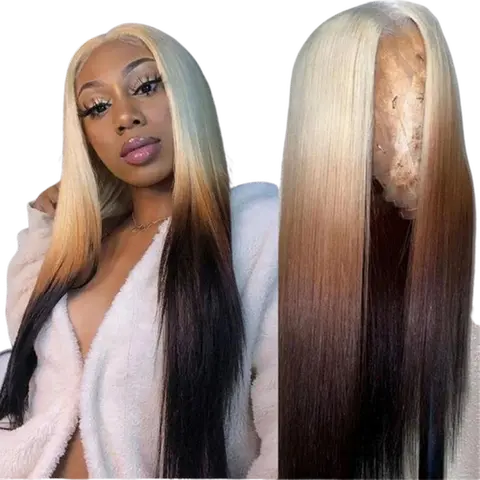 Lush Haute Straight Lace Front Wigs For Women Lace Frontal Wig Synthetic Lace Front Wigs Bone Straight Hair Lace Front Wigs 180% Density clean hairline