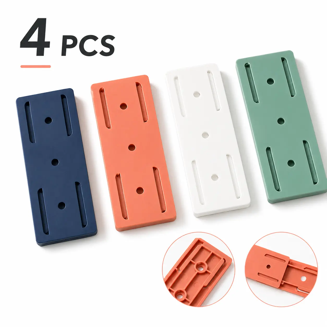 No Drill Power Strip Holder, Adhesive Wall Mount Socket Fixer for Desk, Kitchen, Bedroom, Home Office & Cable Management