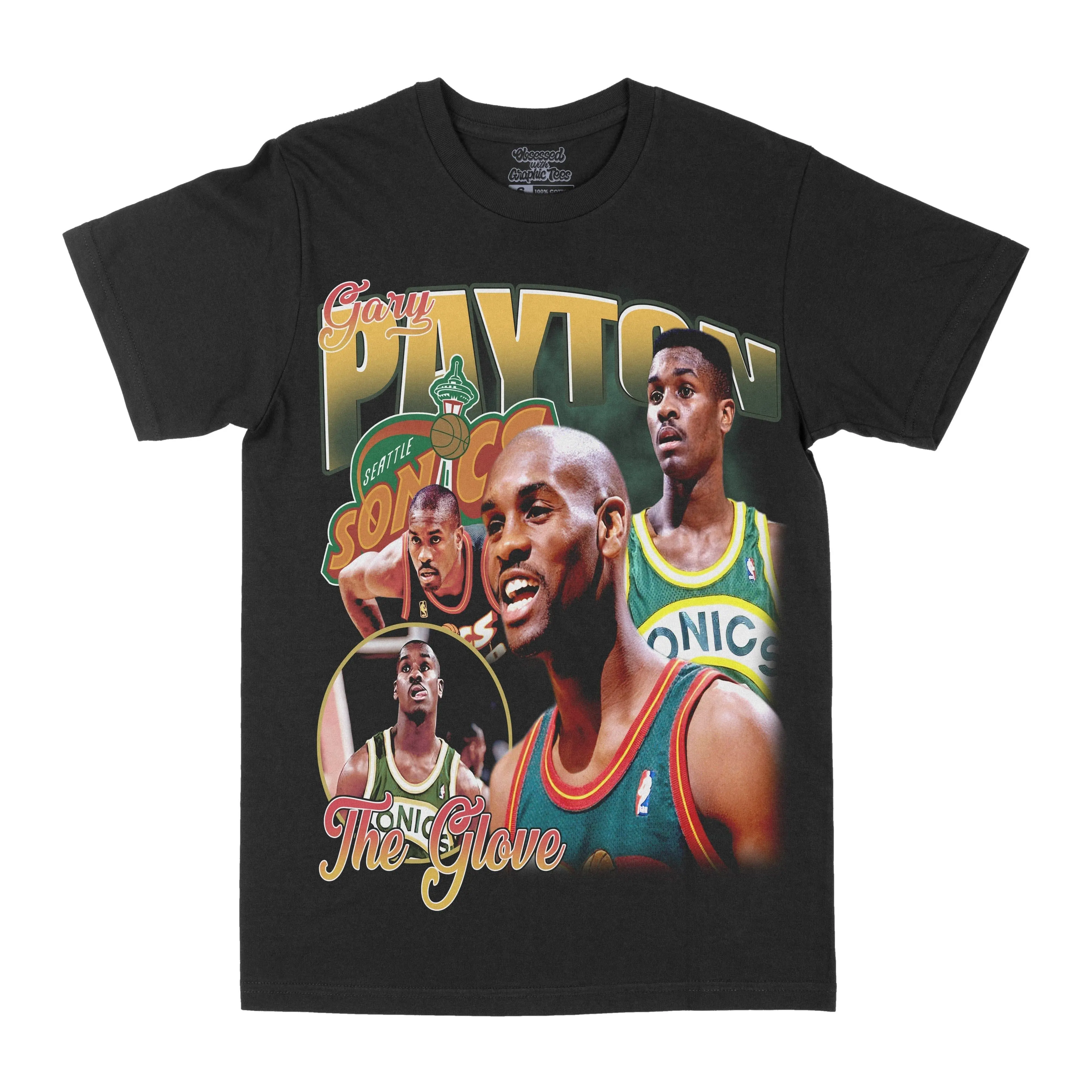 Gary Payton Graphic Tee, Y2K Rap Streetwear T-Shirt, Unisex Crew Neck, Vintage Hip-Hop Graphic, Sports Style, Casual Cotton Fit