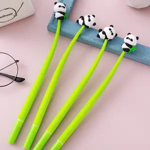 10pcs Cartoon Kawaii Funny Panda Swing Gel Pen Set 0.5mm Pens Black Ink Soft Pens Student School Office Stationery Supplies Kids Gift