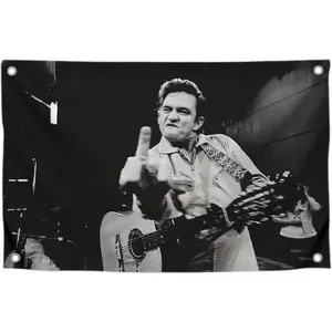 3x5 Ft The Man In Black Single Sided Flag  - America Country Singer Polyester Banner For Outdoor Or Indoor - Wall Tapestry Poster Signs Decorations For Bedroom Or College Home Textile