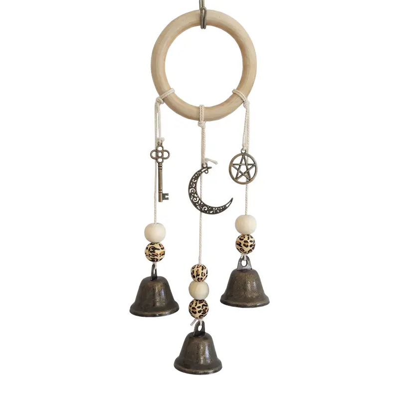 Boho Charm Hanging Decor - Warm Celestial Accent with Layered Charms, Vintage Bells, Whimsical Home Decor for Room, Home, House Spaces Christmas gifts, Christmas decorations