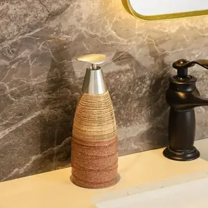 Luxury Ceramic Press Bottle for Hand Soap, Shampoo & Body Wash - Large Capacity, Travel-Friendly Dispenser in Yellow