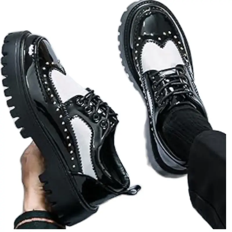 etif Men's Fashionable Lace Up Platform Shoes, 2025 NewStyle Casual Business Co