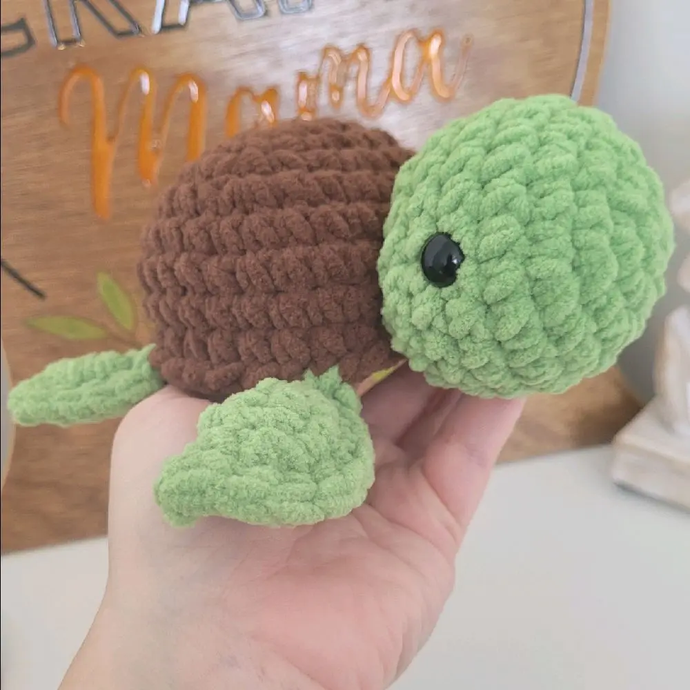Crochet Small Sea Turtle, Plush Yarn, Handmade