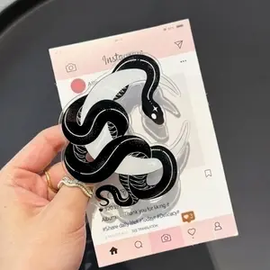 Witchy Snake Moon MagSafe Phone Grip, Horror Aesthetic Magnetic Phone Holder, Kawaii Scary Fan Gift , Kindle Accessories sticky Baby mount Library Card Flower-Shaped Multi-Functional Stand Universal Car