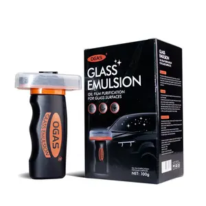 Handheld Glass Cleaner 100g + Towel, Car Windshield Cleaner, Oil Film Remover, Stripe-Free Glass Cleaner, Compact Portable Cleaner, Car Cleaning Supplies