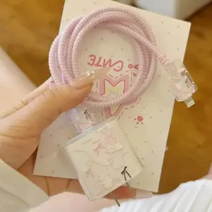 Charger Protector Case with Silicone Strap, Charging Cable Organizer, Compatible with iPhone 13/14/15, Apple 20w/18w Adapter Cover