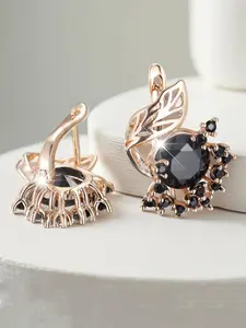 Artificial Zircon Decor Flower Design Earrings, Artificial Zirconia Earrings, Bridal Wedding Engagement Jewellery, Suitable for Daily Dating Wear Jewelry, Statement Earrings, Flower Stud Earrings