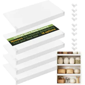 Cuttable Easy to Install 0.31 Inch Thick Durable Moisture-proof PVC Wire Shelf Covers, 24*12 Inch Wire Shelving Liner for Kitchen Pantry, White