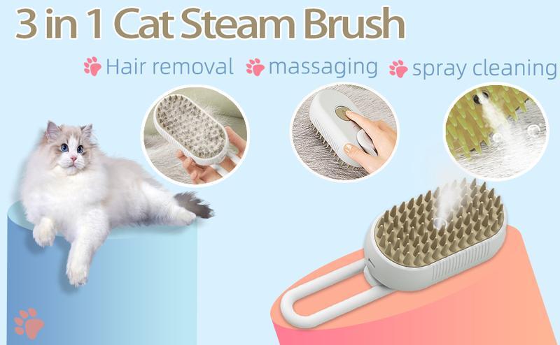 Pet Steam Brush,Cat & Dog Hair Remover, Adjustable Pet Hair Remover,Pet Steamy Mist,Steam Pet Brush for Pet Hair 4-IN-1 Steamy Cat Brush Grooming Comb for Dogs Steam Brush for Cats Remove Flying Fur Steam Advanced Pet Hair Removal Comb pet pal brush