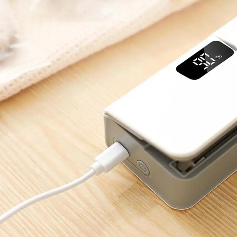 Rechargeable Mini Bag Heat Sealer-Cutter with LED Display, USB-C, 6-Level Sealing, 100–300 Seals/Charge, Fridge-Magnetic for Snack, Potato Chip, Food Storage Resealing (Household Kitchen Vacuum Sealer Accessory)