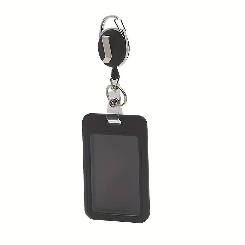 Vertical Plastic Card Holder with Expandable Roller, ID Credit Card Key Protector, Office School License Protection, Secure Storage Solution, Retractable Badge Holder, Badge Reels Retractable