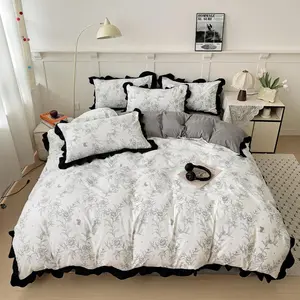 Floral Print Decorative Duvet Cover Set, 1 Duvet Cover & Pillowcase without Filler, Soft Comfortable Bedding Set for Home Bedroom
