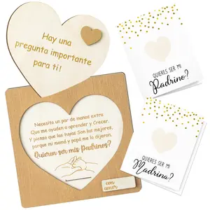 3Pcs Will You Be My Godparents Proposal Gift, Madrina Padrino Proposal Gift in Spanish Godmother Godfather Card Ideas from Godchild, God Parents Announcement Baptism Present