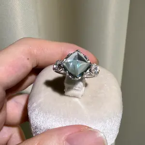 S925 sterling silver ring, Nature Topaz  gemstone, adjustable size, set size wirh a 9*9mm, high quality setting Engagement Ring, Elegant and Luxurious for Women,,Grils as Wedding&Birthday Gift, Perfect for Daily Wear and Party, Valentine's Day Gift