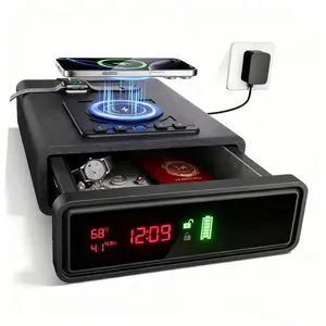 Smart Safe Box,3 Quick Access Methods, with Fingerprint/Digital Password/key, suitable for bedside cabinets, wardrobes