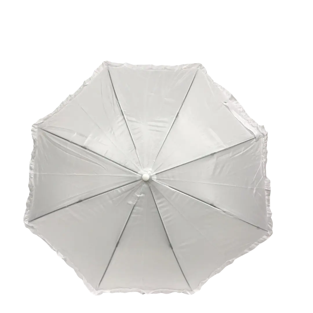 White Umbrella with Ruffle 17.75" (Each)
