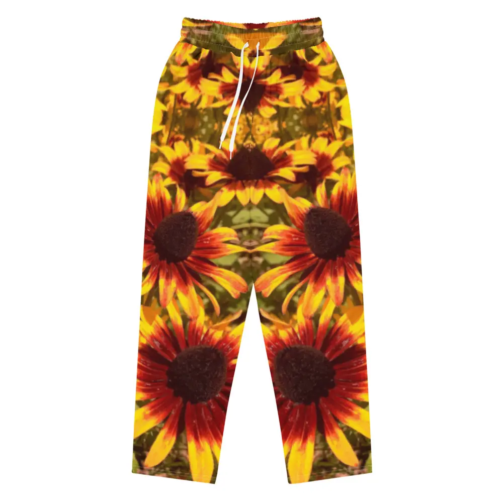 Balanced Yellow Flower Wide-leg joggers