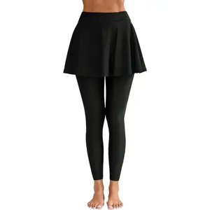 Women's Swim Skirted with Leggings High Waisted Swim  Wetsuit  UV Swim Board Shorts Soft pants