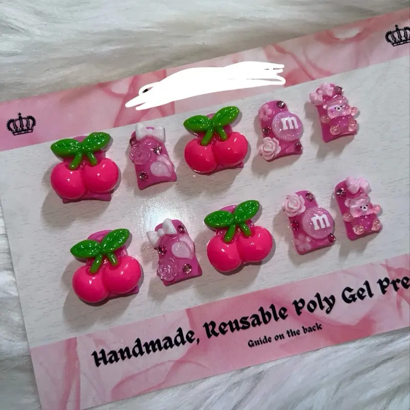 Pink Cherry Junk Nail Duckies (Size Required) random charms Pink Cherry Junk Nail Duckies (Size Required) random charms
