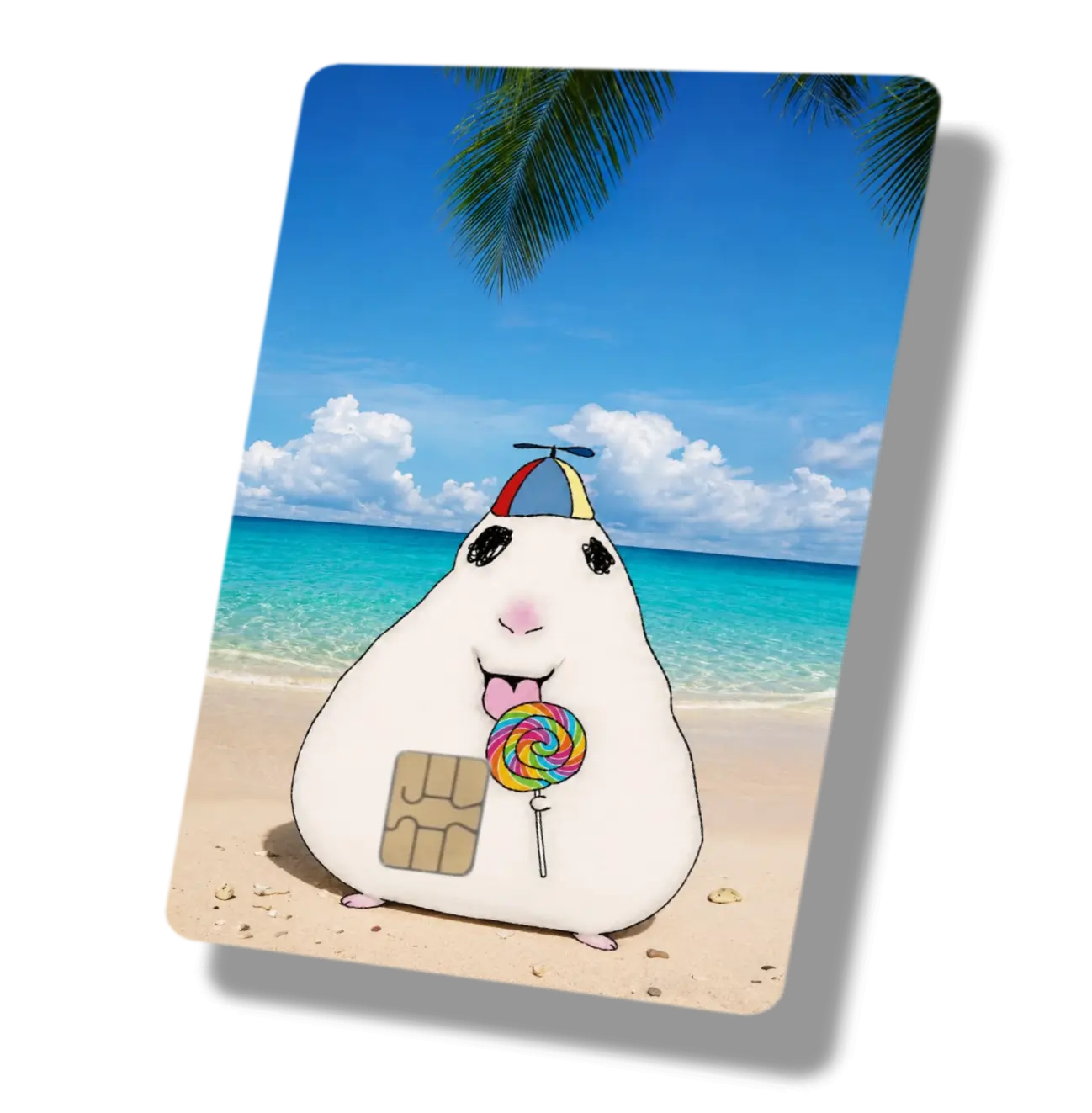 Lollipop & Propeller Hat Hamster Meme Debit Card or Credit Card Sticker