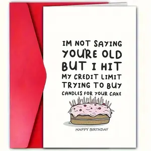 Humorous Birthday Card with Envelope, 1pc Funny Birthday Greeting Card, Fun Party Cards, Birthday Gift for Men, Women, Parents and Friends, Unique Gift for Any Occasion, Funny Dad Card