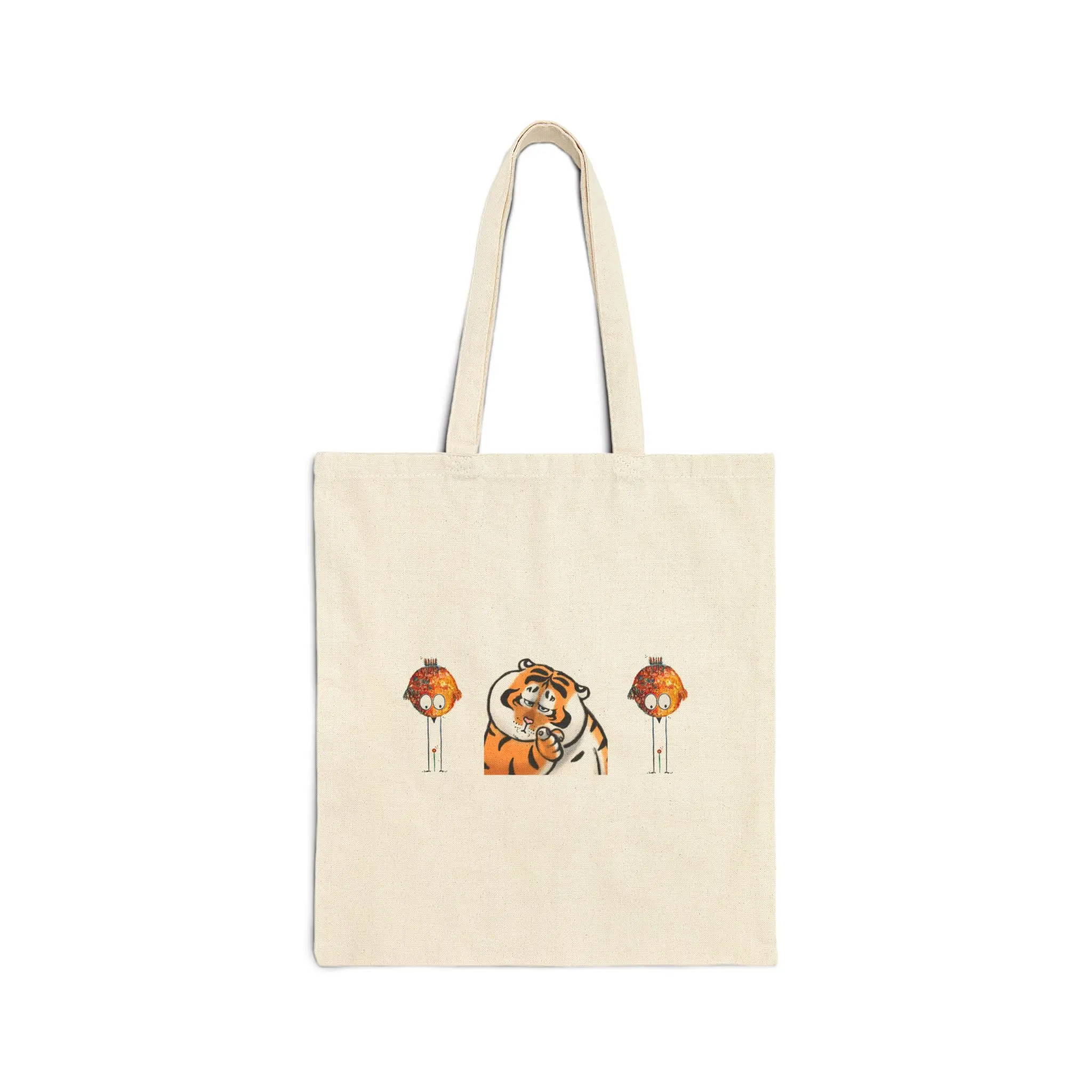 Cute Tiger Face with Lanterns Tote Bag | Asian Festival Illustration
